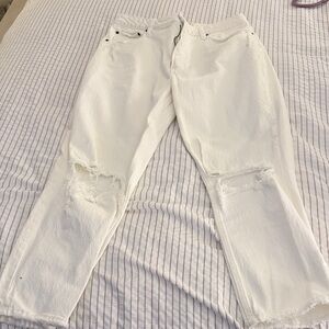 Abercrombie & Fitch White Straight Leg Jeans